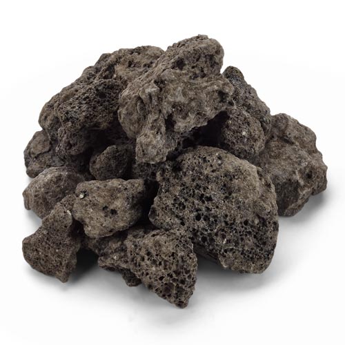 HPC black lava rock nuggets for gas fire pits, 1 to 2 inch pieces
