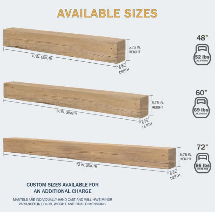 Lexington Grist Mill Series Fireplace Non-Combustible Mantel Lexington Hearth Dreamwood Living