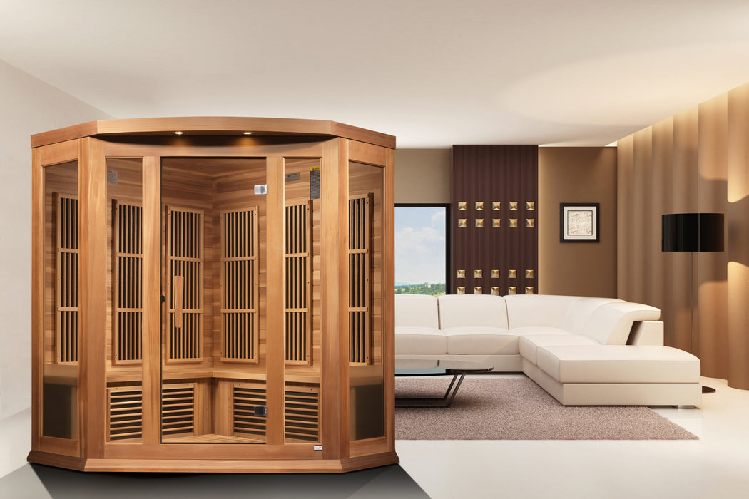 Maxxus 3 Person Corner Low EMF FAR Infrared Sauna - Canadian Red Cedar - view 6