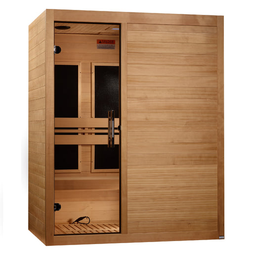 Maxxus S-Line Elite 3 Person Ultra Low EMF FAR Infrared Sauna - Canadian Hemlock