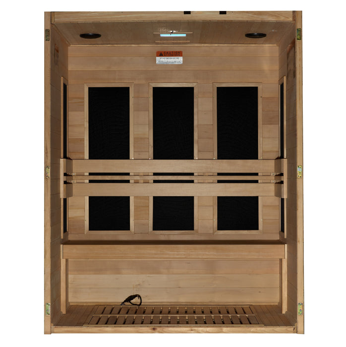 Maxxus S-Line Elite 3 Person Ultra Low EMF FAR Infrared Sauna - Canadian Hemlock - view 4