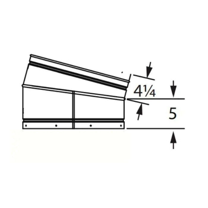 Majestic 14" Dura Vent DuraChimney ll 4DCA-E15 15 Degree Elbow Majestic