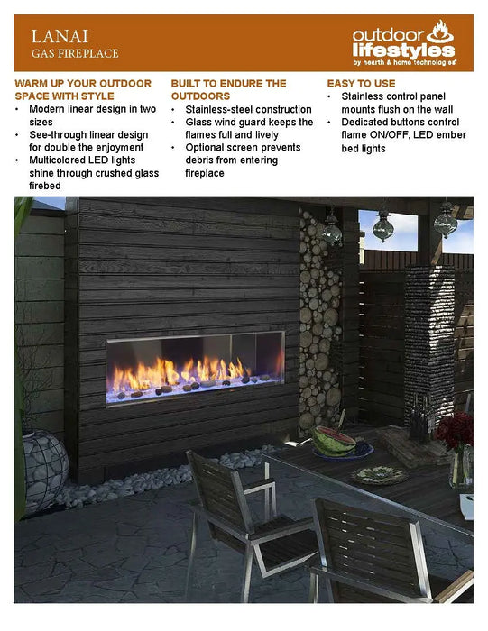 Majestic 48" Lanai Contemporary Outdoor Linear Vent Free Gas Fireplace with IntelliFire Plus Ignition System Majestic