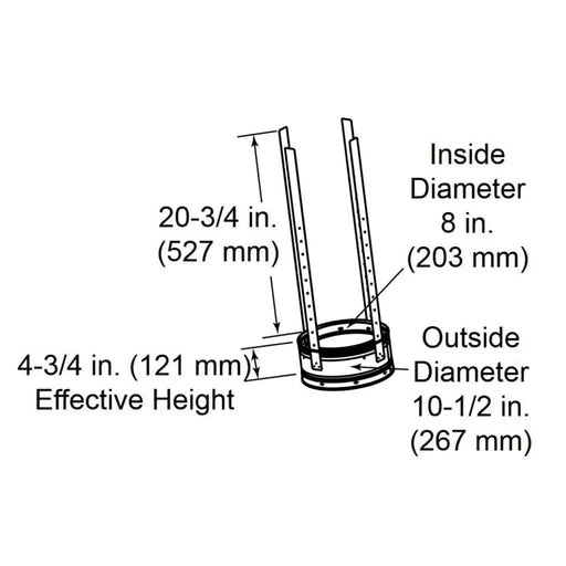 Majestic 6" SL3 Flue Support Section for SL300 Series Pipe Majestic