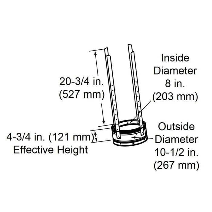 Majestic 6" SL3 Flue Support Section for SL300 Series Pipe Majestic