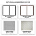 Majestic ASH36-B Ashland 36" Open Wood Burning Fireplace - optional accessories graphic: bi-fold doors and brick liners
