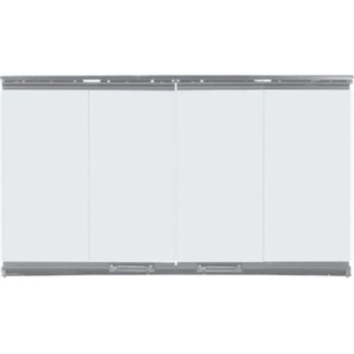 Majestic BiFold Glass Doors for Villawood Outdoor Wood Burning Fireplace Majestic