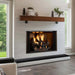 Majestic BILT36 Biltmore 36" Open Wood Burning Fireplace - installed in a white wall below a wood mantel