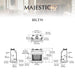 Majestic BILT50 Biltmore 50" Open Wood Burning Fireplace - dimension drawing labeled BILT50