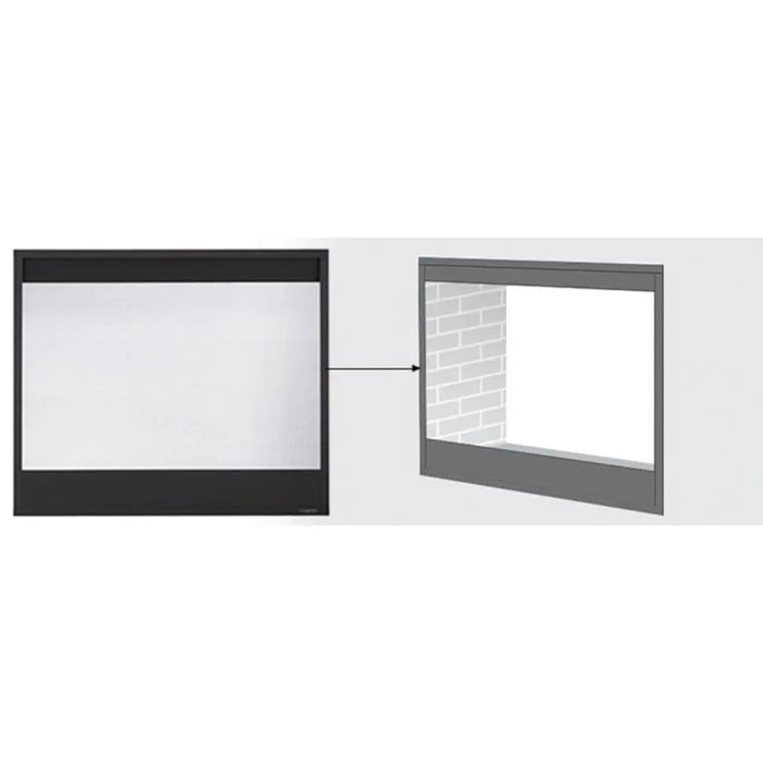 Majestic Black Decorative Mesh Screen Front for Meridian Series, Pearl II See-Through & Quartz Platinum Fireplaces Majestic