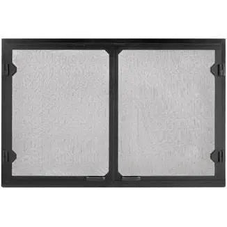 Majestic Black Grand Vista Cabinet Style Mesh Doors for Biltmore Wood Burning Fireplace Majestic