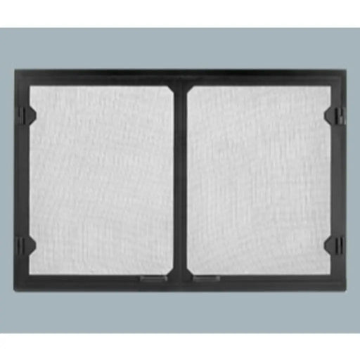 Majestic Black Grand Vista Cabinet Style Mesh Doors for Biltmore Wood Burning Fireplace Majestic