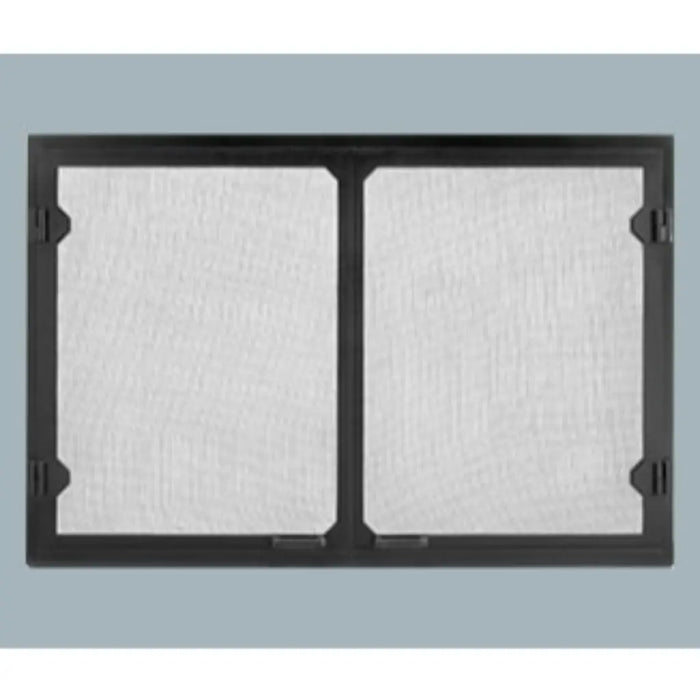 Majestic Black Grand Vista Cabinet Style Mesh Doors for Biltmore Wood Burning Fireplace Majestic