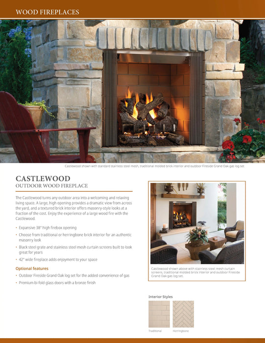 Majestic Castlewood 42" Traditional Outdoor Wood Burning Fireplace Majestic