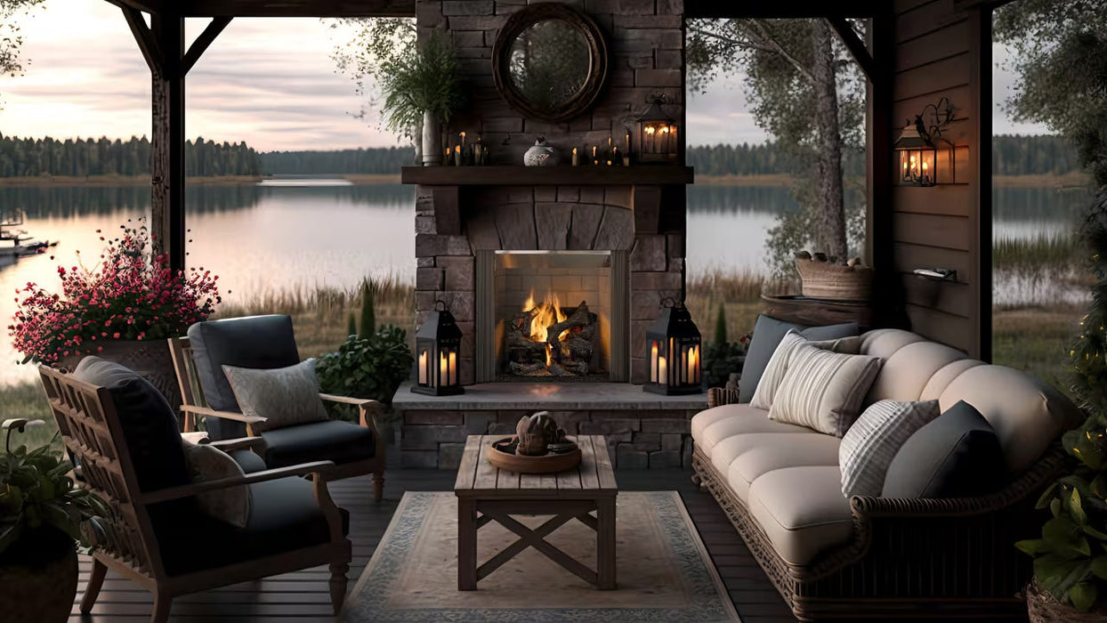Majestic Castlewood 50" Outdoor Open Wood Burning Fireplace