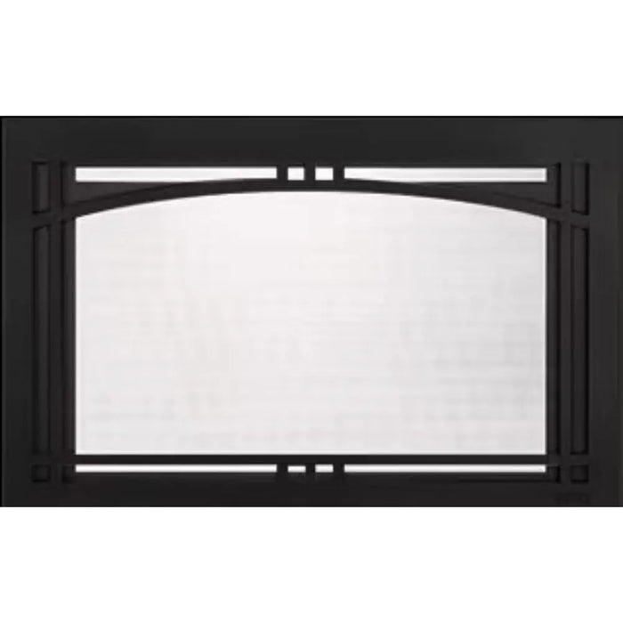 Majestic Contemporary Arched Front for Ruby and Jasper Gas Fireplace Inserts - black arched front, front view