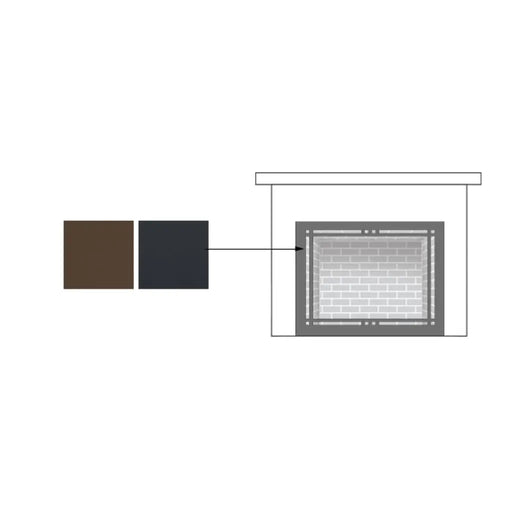 Majestic Contemporary Rectangular Door Front for Quartz Platinum Fireplace Majestic