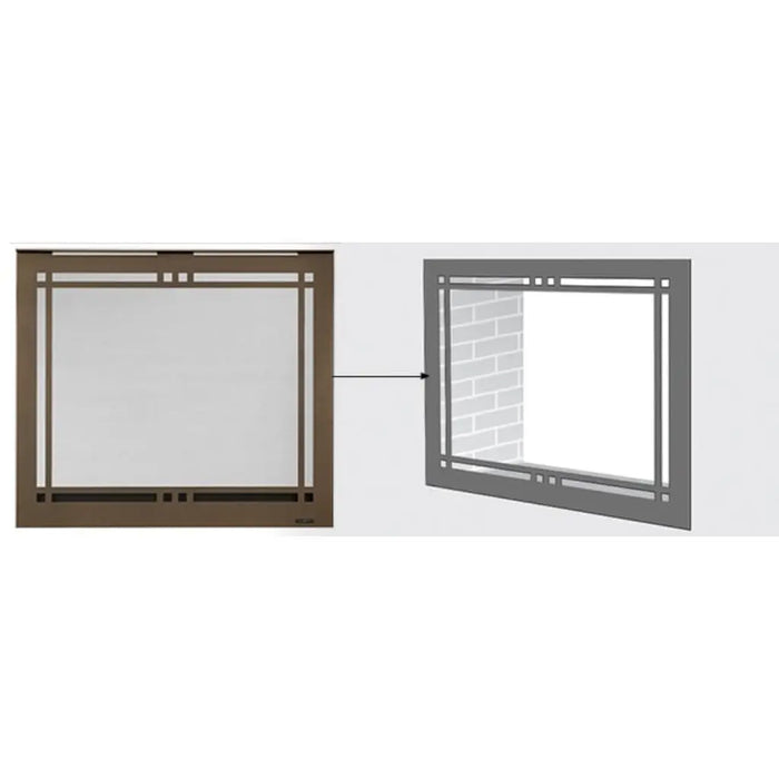 Majestic Contemporary Rectangular Door for Pearl II See-Through Direct Vent Fireplace Majestic