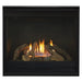 Majestic DV4236-B DV4236 Traditional Top/Rear Direct Vent Gas Fireplace - front view with logs burning