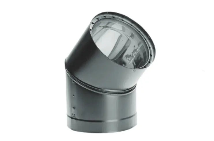 Majestic DVL DV-6DVL-E45 6" 45 Degree Black Double-Wall Elbow Majestic