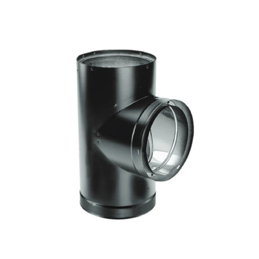 Majestic DVL DV-6DVL-T 6" Black Double-Wall Tee With Clean-Out Cap Majestic