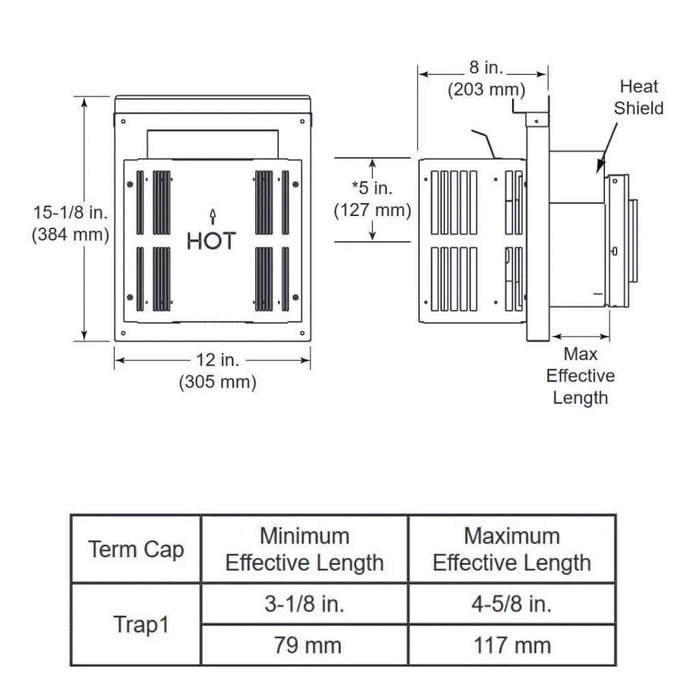 Majestic DVP-TRAP1 Horizontal Termination Cap Majestic