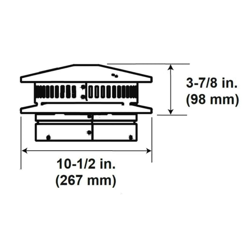 Majestic DVP-TV Vertical Direct Vent Termination Cap with Storm Collar Majestic