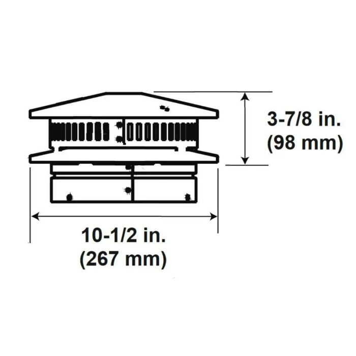 Majestic DVP-TV Vertical Direct Vent Termination Cap with Storm Collar Majestic
