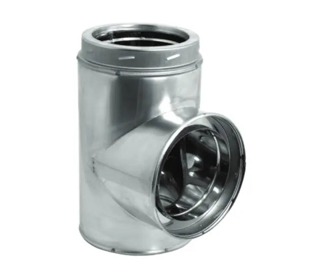 Majestic DuraTech DV-6DT-STSS 6" Standard Stainless Steel Tee With Cap Majestic