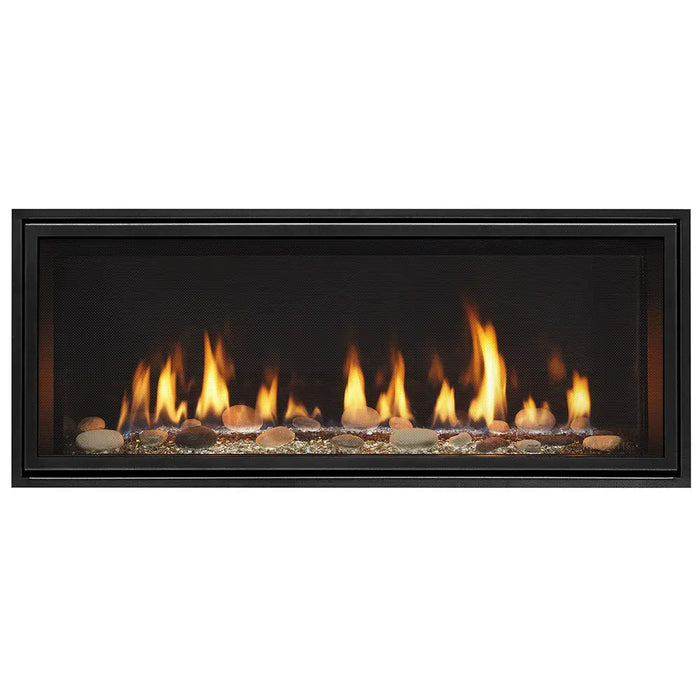 Majestic ECHEL36IN-C Echelon II 36" Linear Direct Vent Gas Fireplace - front view with flames (view 2)