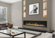 Majestic Echelon II linear gas fireplace in a wide room setting
