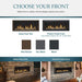 Majestic ECHEL60IN-C Echelon II 60" Linear Direct Vent Natural Gas Fireplace - graphic of clean face trim and picture frame front options