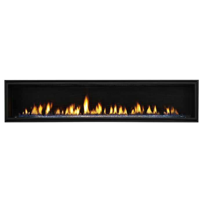 Majestic ECHEL72IN-C Echelon II 72" Direct Vent Gas Fireplace - front view with flames