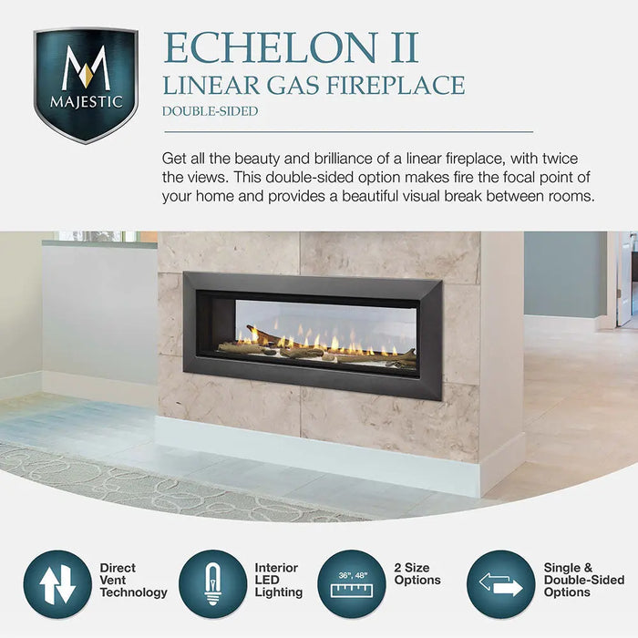 Majestic Echelon II See-Through 36" Linear Direct Vent Gas Fireplace