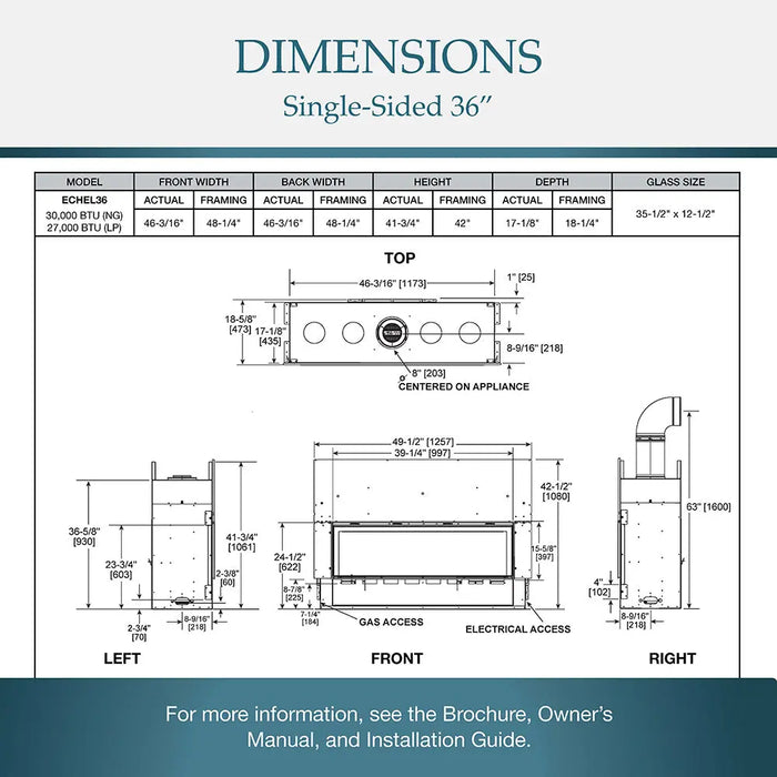 Majestic Echelon II See-Through 36" Linear Direct Vent Gas Fireplace