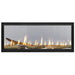 Majestic ECHEL48STIN-C Echelon II See-Through 48" Linear Direct Vent Gas Fireplace - see-through front view with driftwood logs, closer