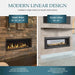 Majestic ECHEL48STIN-C Echelon II See-Through 48" Linear Direct Vent Gas Fireplace - graphic comparing single-sided and double-sided models