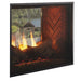 Majestic Fortress 36" Indoor/Outdoor See-Through Direct Vent Gas Fireplace - angled see-through view with logs and herringbone brick interior