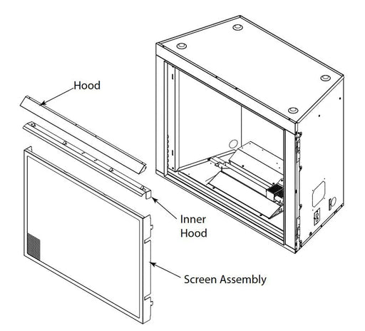 Majestic Framed Mesh Hang-On Screen for Courtyard 36" Gas Fireplace Majestic