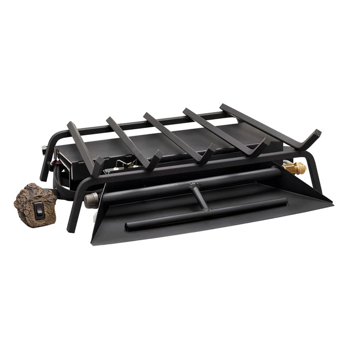 Majestic Indoor Burners for Biltmore Wood Burning Fireplace - black burner with grate and ember pan (view 2)