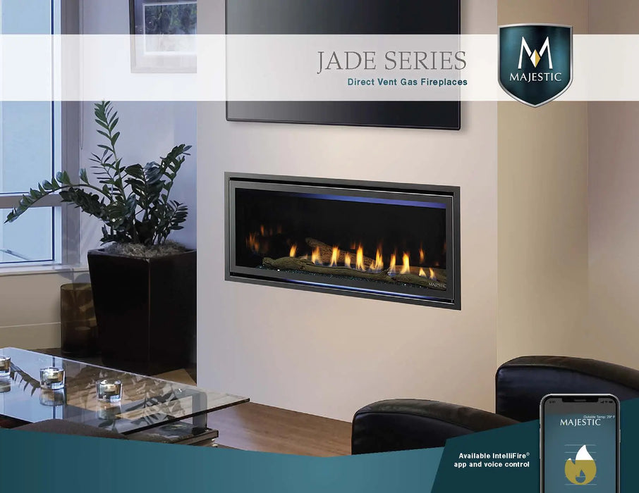 Majestic Jade 32" Linear Contemporary Direct Vent Natural Gas Fireplace With IntelliFire Touch Ignition System Majestic