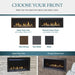 Majestic JADE32IN-B Jade 32" Linear Direct Vent Natural Gas Fireplace - graphic of clean face trim and picture frame front options