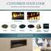 Majestic JADE32IN-B Jade 32" Linear Direct Vent Natural Gas Fireplace - graphic of interior log, glass, stone and LED options