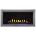 Majestic Jade 42" Linear Direct Vent Gas Fireplace - front view with a wide gray front