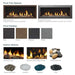 Majestic Jade 42" Linear Direct Vent Gas Fireplace - options graphic: front trims, front finishes and interior media