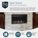 Majestic Jade 42" Linear Direct Vent Gas Fireplace - overview graphic with the fireplace in a stone wall