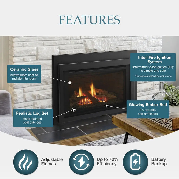Majestic Jasper 30" Traditional Direct Vent Gas Fireplace Insert Majestic
