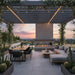 Majestic Lanai see-through outdoor linear gas fireplace on a patio
