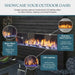 Majestic ODLANAIG-60 Lanai 60" Outdoor Linear Vent Free Gas Fireplace - features graphic: glass wind guard, stainless steel interior and LED lighting
