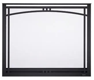 Majestic Manor 39" Black Arched Overlap Fit Front With ClearVue Mesh for Meridian Series 36" Gas Fireplaces Majestic